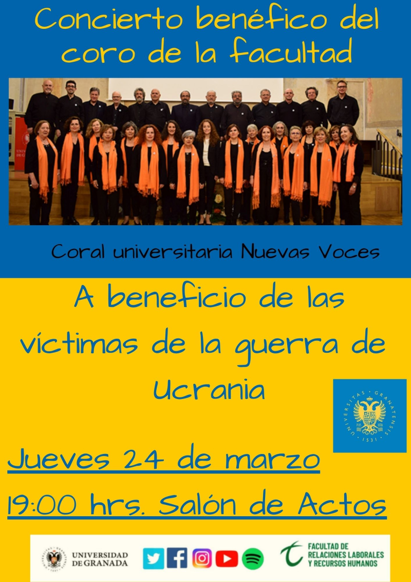 concierto benefico del coro de la facultad foto del coro de la facultad con texto del concierto benefico