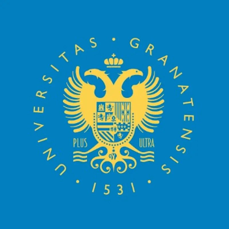 logo universidad de granada con fondo azul y escudo en amarillo logo universidad de granada con fondo azul y escudo en amarillo