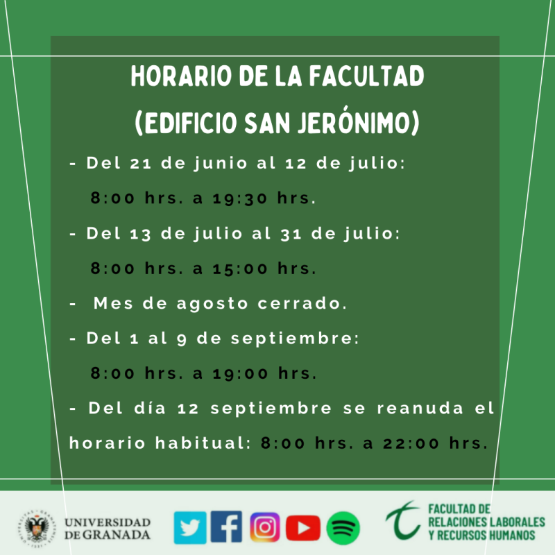 Horario edificio San Jerónimo Horario edificio San Jerónimo
